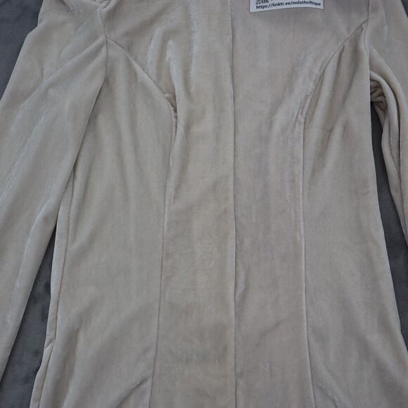 Rehab Shorts Women Small Beige Casual Romper Long Sleeve Velour One Piece Outfit - Picture 11 of 16